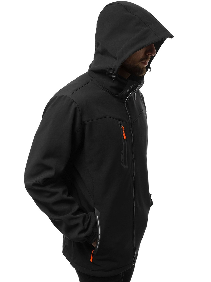 Jachetă bărbați SOFTSHELL negru-portocaliu OZONEE GE/12268