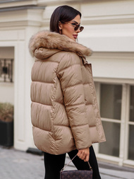 Geacă de iarnă damă camel OZONEE JS/5M3256/84