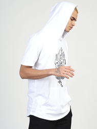 Tricou cu glugă bărbați alb OZONEE MR/21553