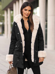 Geacă de iarnă damă neagră OZONEE JS/M763/392Z