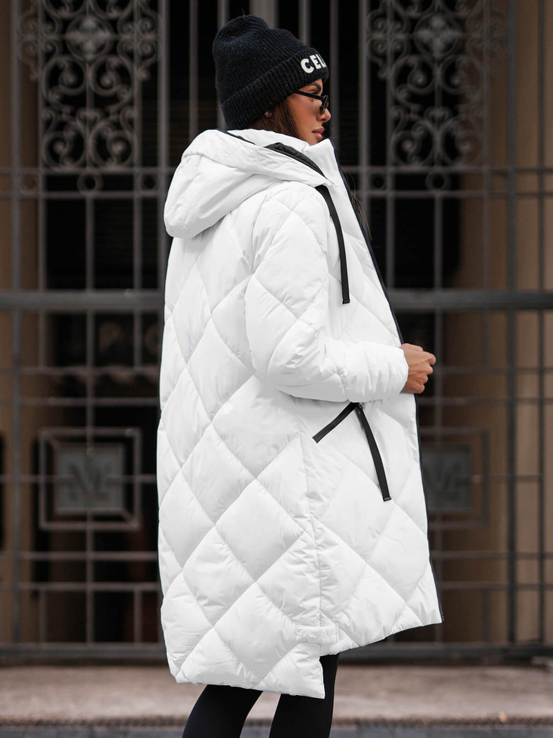 Geacă de femei alb OZONEE JS/5M3168/281Z