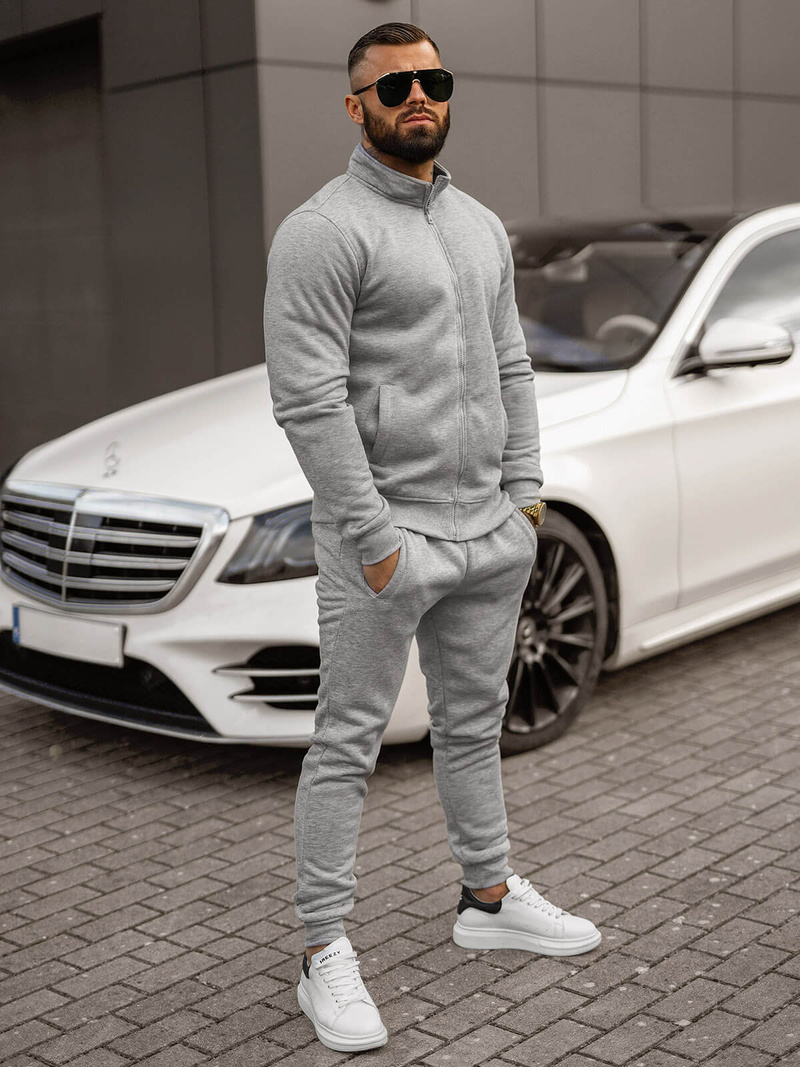 Compleu sport bărbaţi gri OZONEE JS/68C10385/2Z