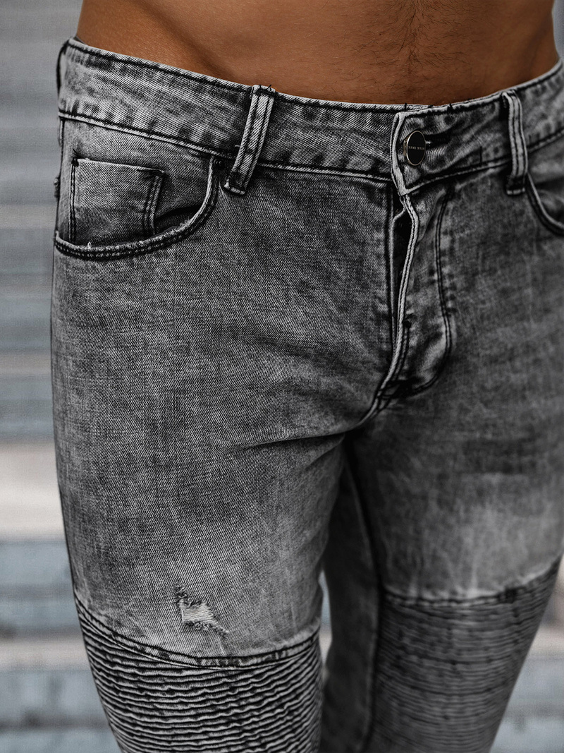 Blugi bărbaţi negri OZONEE NB/MP0069N