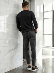 Blugi bărbaţi negri OZONEE O/JK2918Z