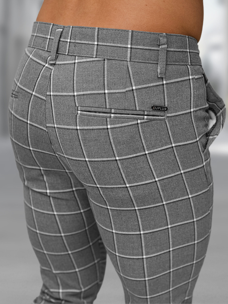 Pantaloni chino bărbaţi antracit închis OZONEE DJ/5522Z