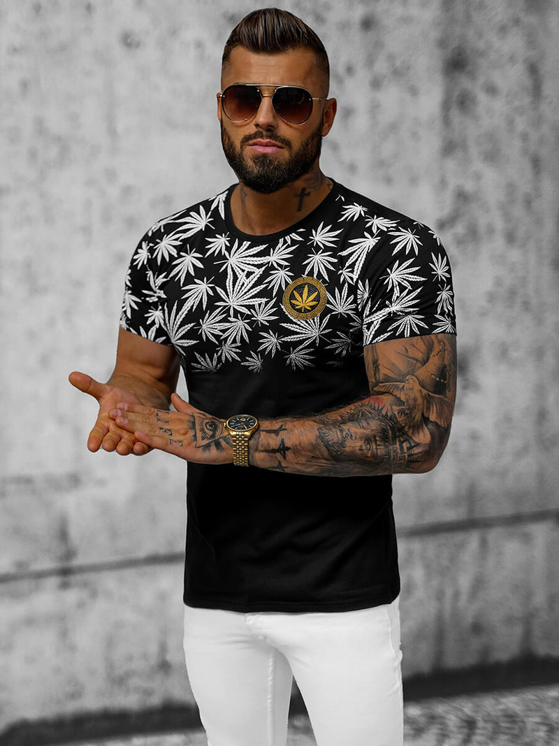 Tricou bărbați negru OZONEE O/T133/3