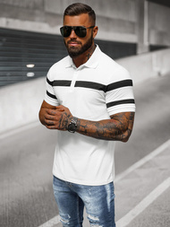 Tricou polo bărbați alb OZONEE NB/MT3108