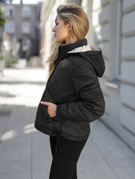 Geacă de femei neagră-bej OZONEE JS/16M9315/392B