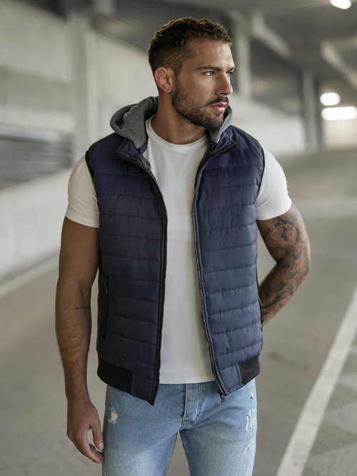 Vestă bărbați albastru marin OZONEE JS/8M983/215Z