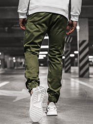 Pantaloni chino jogger pentru bărbați verde OZONEE A/0952