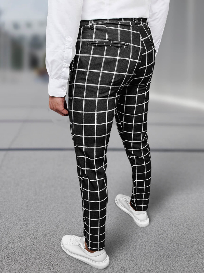 Pantaloni chino bărbaţi negri OZONEE DJ/5522Z