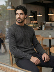 Pulover bărbați antracit OZONEE JS/59B3610/5