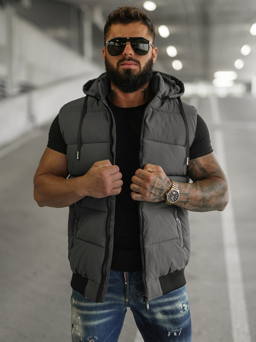 Vestă bărbați antracit OZONEE JS/32M1780/105Z