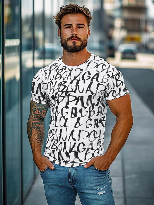 Tricou bărbați alb OZONEE JS/8T1215/1Z