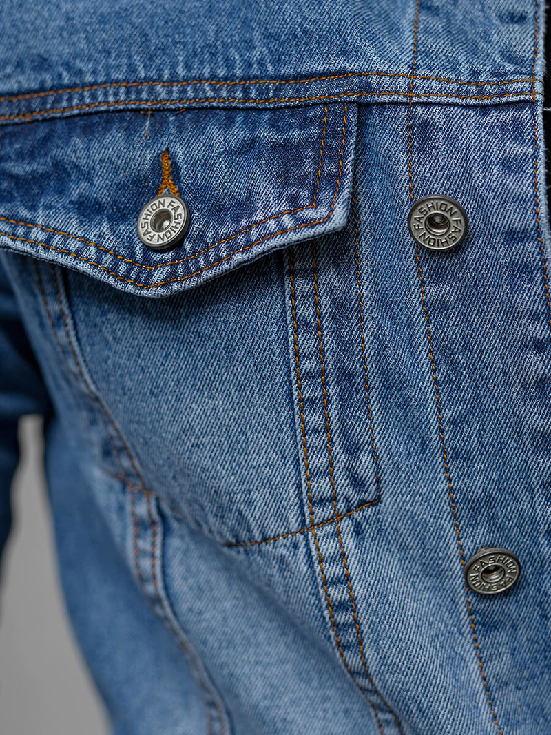 Jachetă de blugi bărbați albastră OZONEE T/7518Z