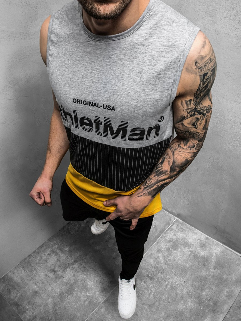 Tricou bărbați gri OZONEE JS/SS11065Z