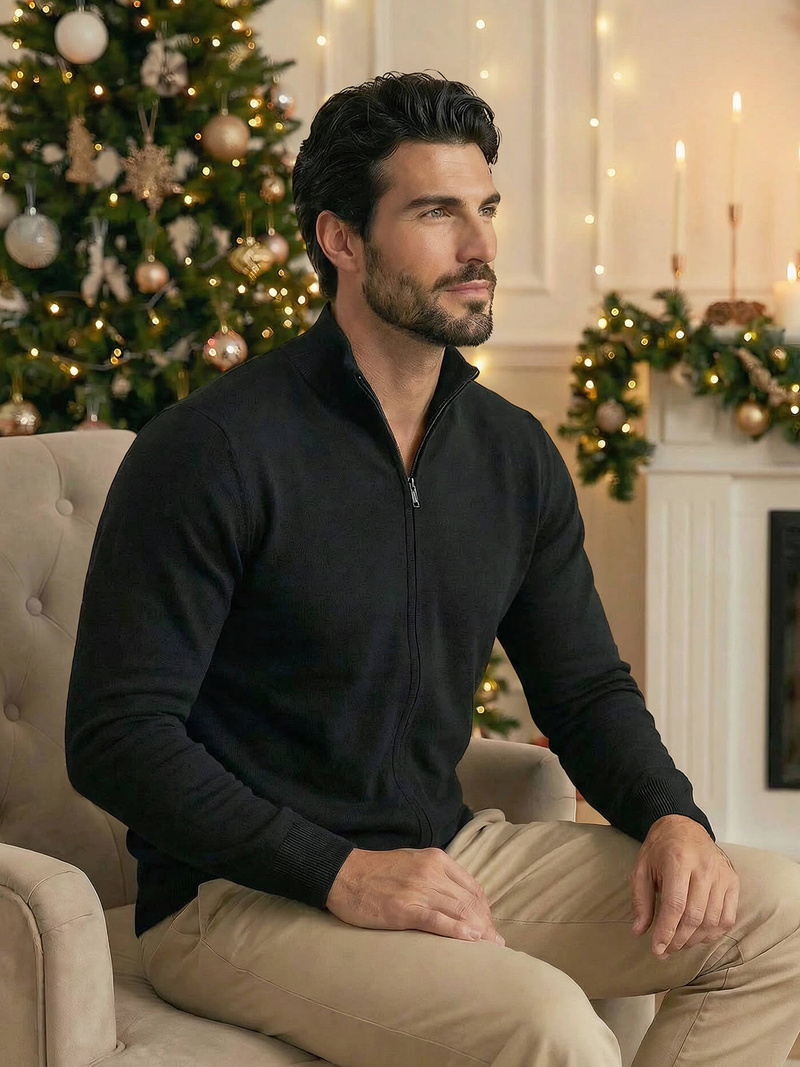 Pulover bărbați negru OZONEE NB/MM6004/4Z