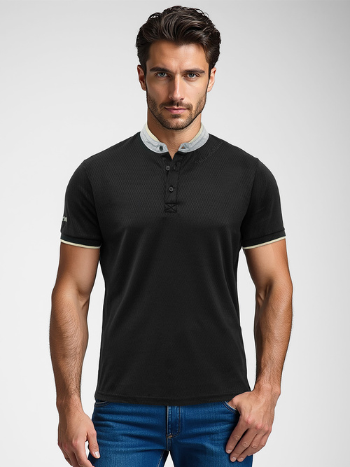 Tricou polo bărbați negru OZONEE O/YN2/575