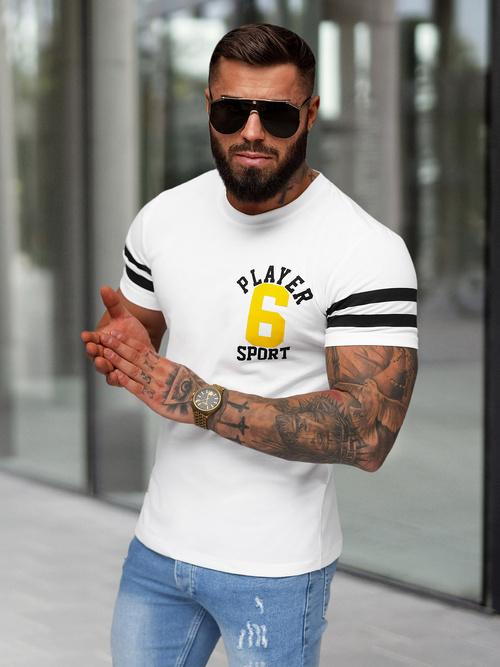 Tricou bărbați alb OZONEE JS/8B1391/1