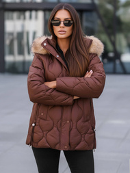 Geacă de femei ciocolată OZONEE JS/5M3226/158Z