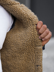 Jachetă de blugi bărbați sherpa albastră închis OZONEE NB/MJ520BSZ