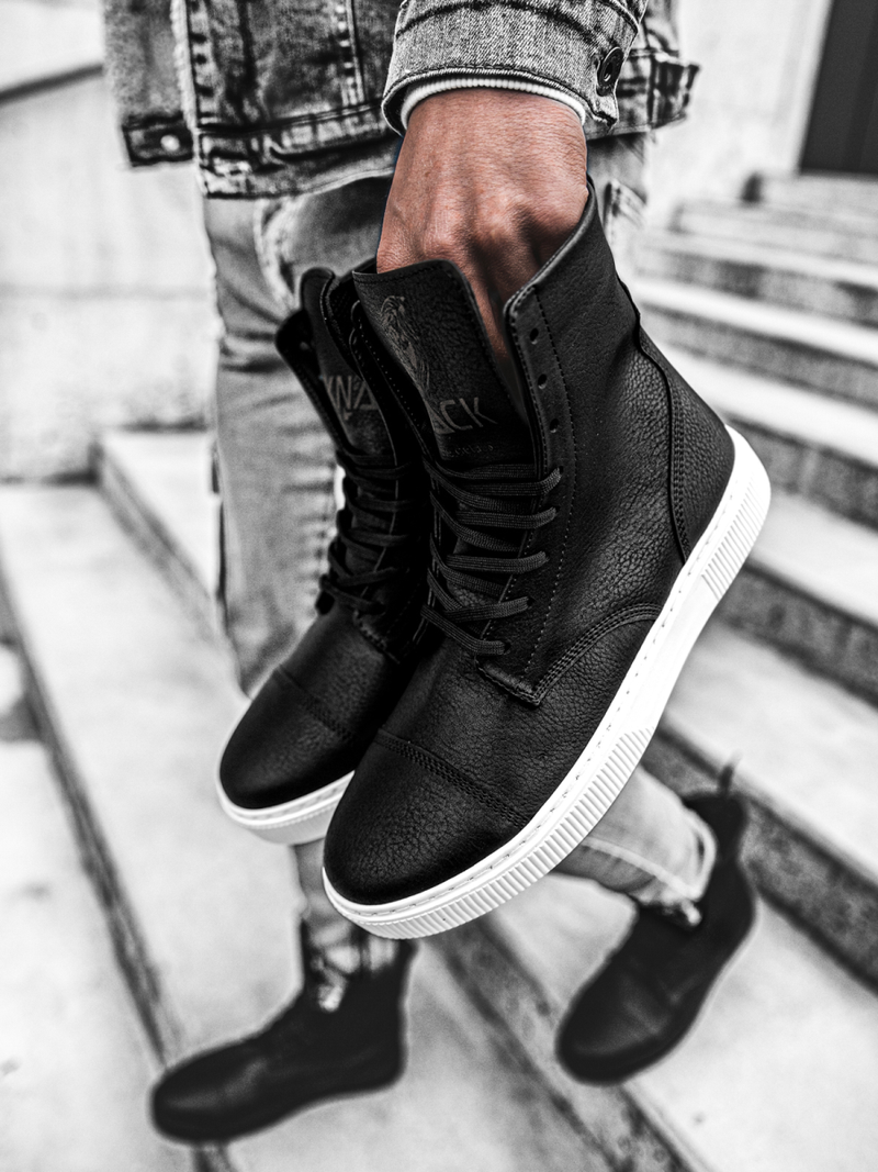 SNEAKERS mare negri-albi OZONEE KN/022