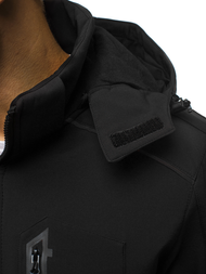 Jachetă bărbați SOFTSHELL neagră OZONEE GE/12259Z