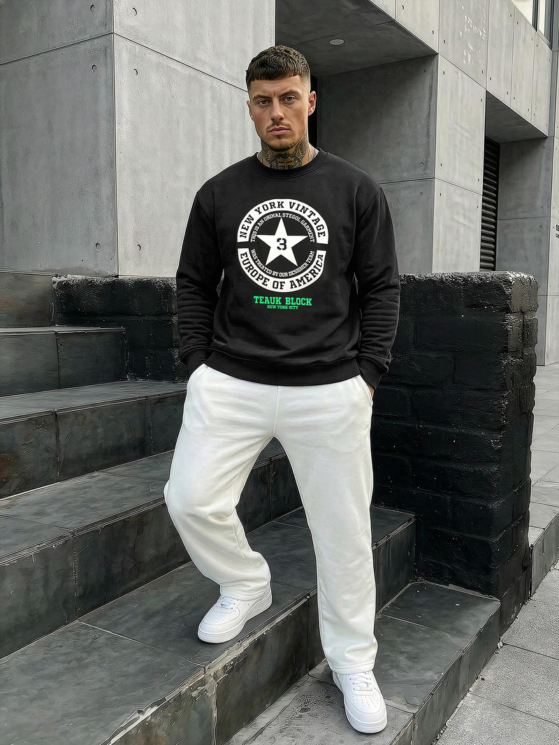 Hanorac bărbați negru OZONEE JS/8B1768/3