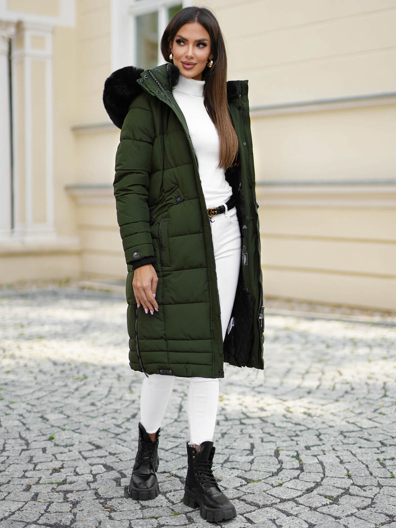 Geacă de femei kaki OZONEE O/W377Z