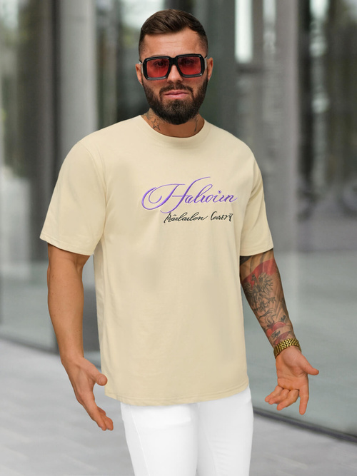 Tricou bărbați bej OZONEE O/YN2/632