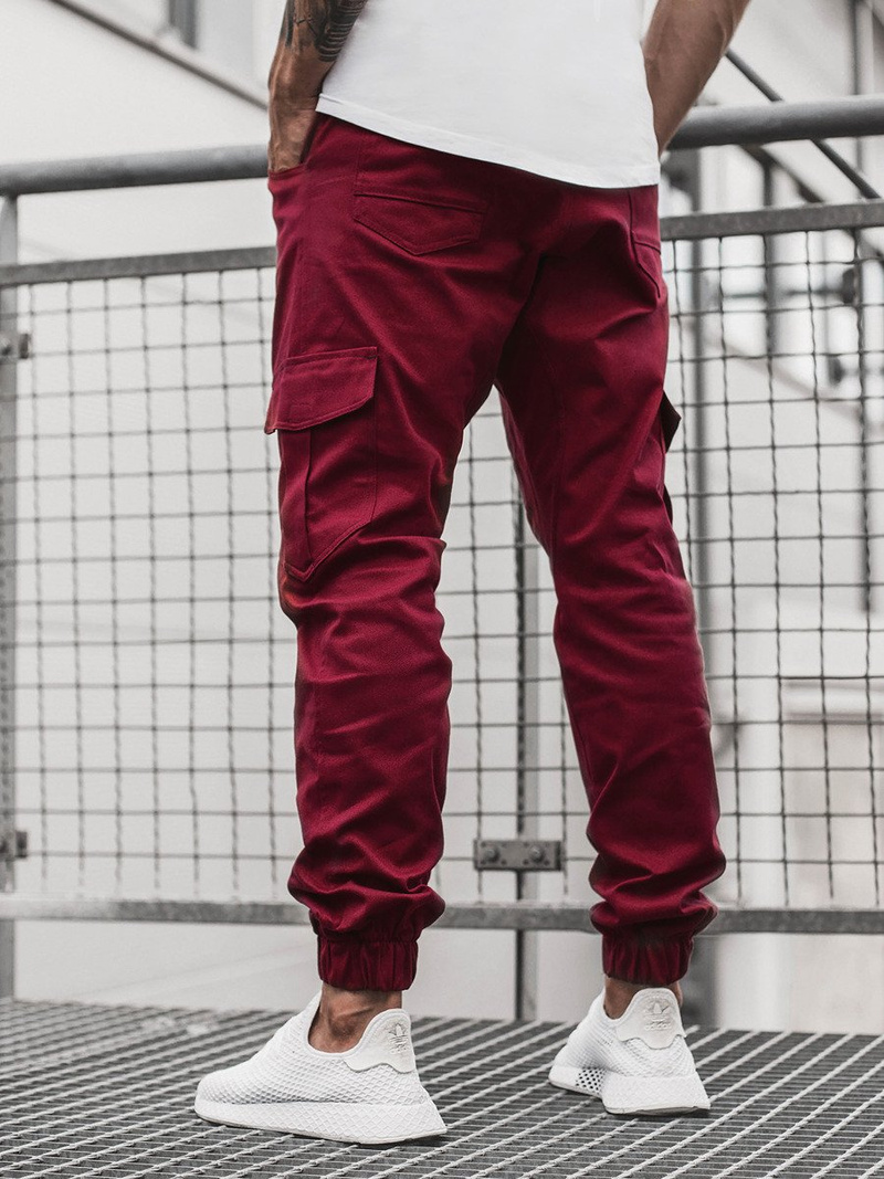 Pantaloni jogger bărbați bordo OZONEE A/404