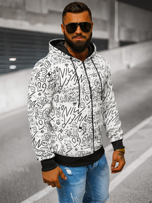 Hanorac bărbați albă OZONEE JS/8B1182/1