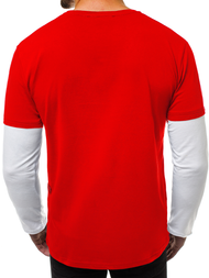 Tricou cu mânecă lungă roșu OZONEE O/1292Z 