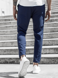 Pantaloni chino bărbaţi albastru marin OZONEE DJ/5574