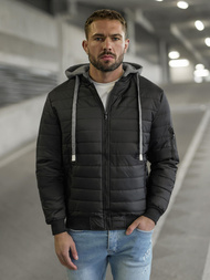 Jachetă bărbați neagră OZONEE JS/8M985/392Z