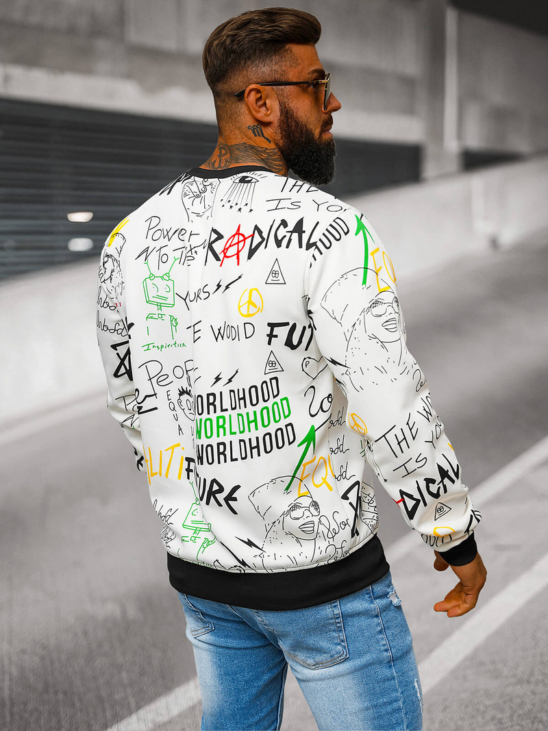 Bluză bărbați albă OZONEE JS/8B1228/1