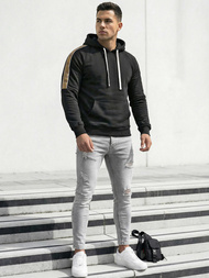 Hanorac bărbați negru OZONEE JS/8B1730/3Z