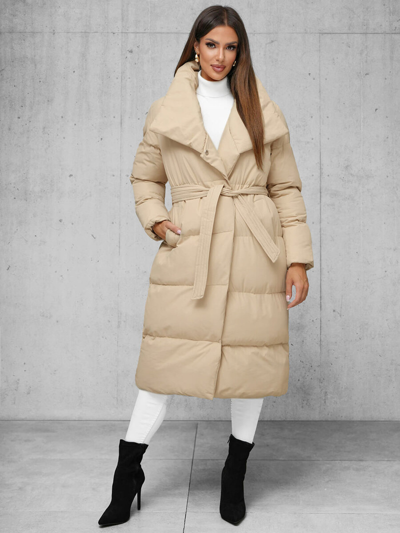 Geacă de iarnă parka femei bej OZONEE JS/M737/62Z