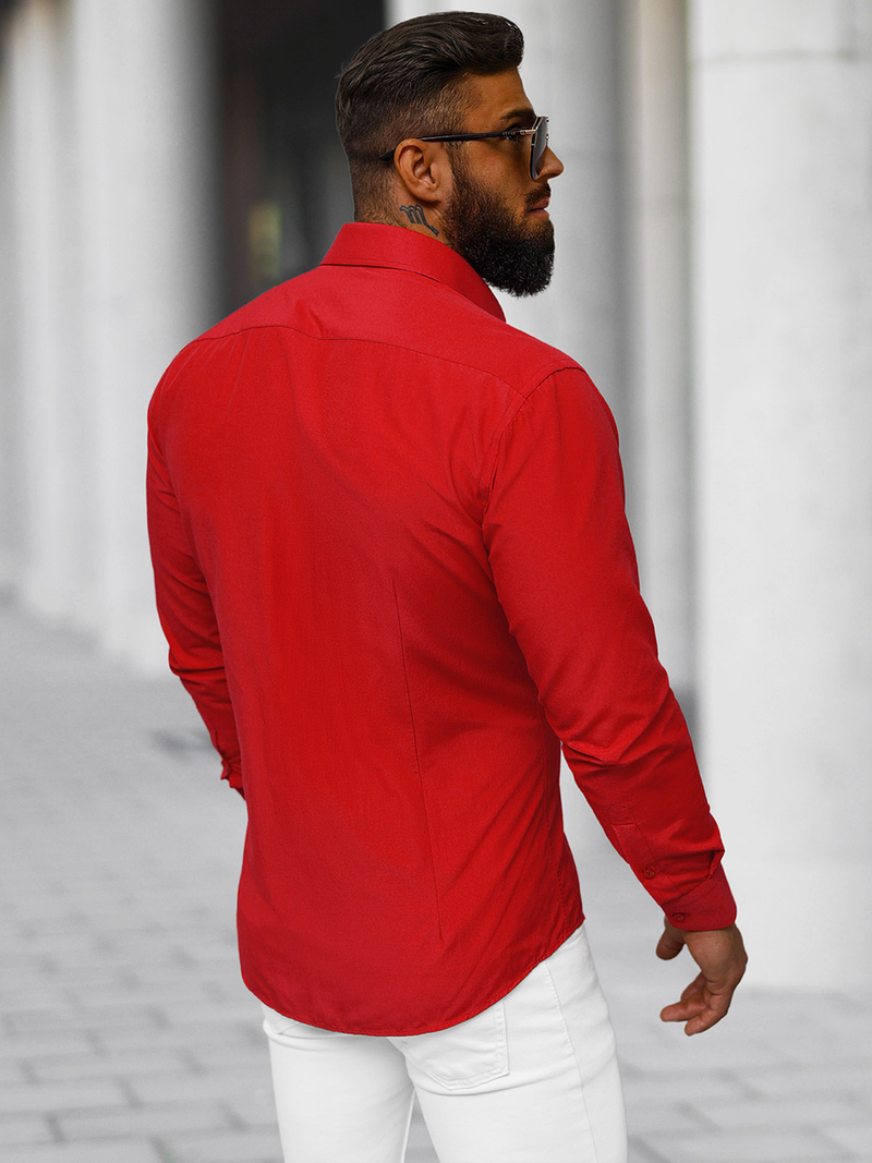 Cămașă bărbați roșie OZONEE O/V107