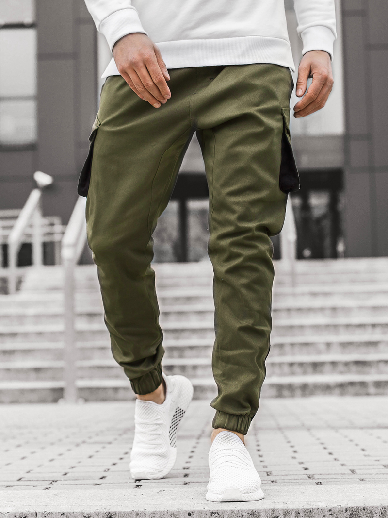 Pantaloni jogger bărbați verde OZONEE A/705