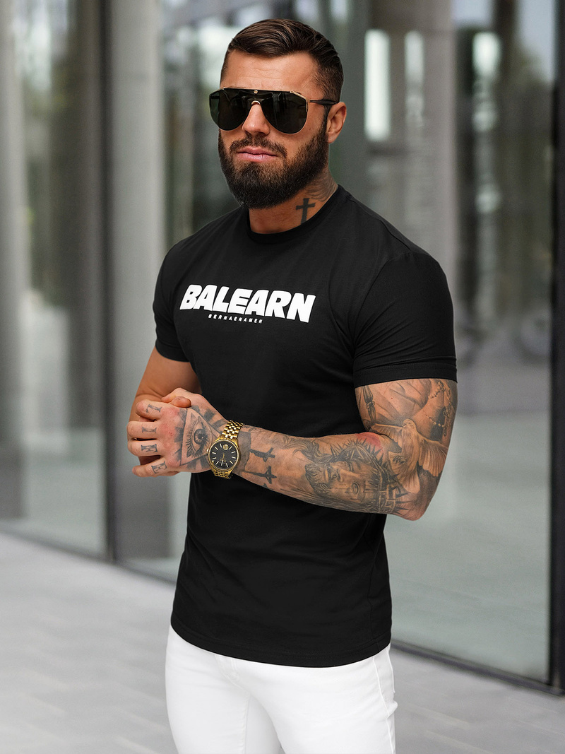 Tricou bărbați negru OZONEE NB/MT3135