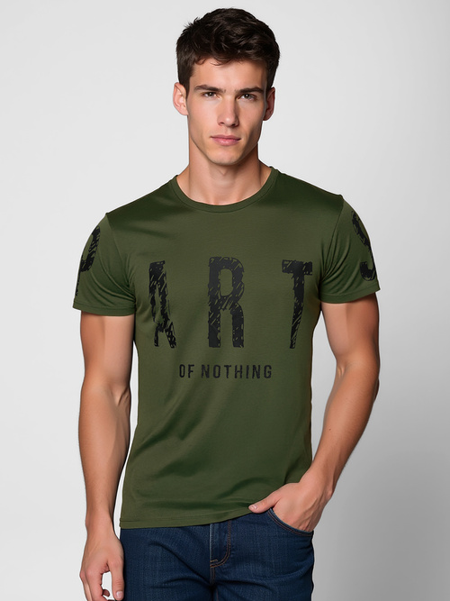 Tricou bărbați verde OZONEE O/8T1263/29Z