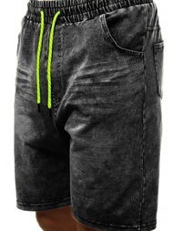 Pantaloni scurti blugi bărbați negri OZONEE JS/KK1070/2