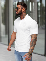 Tricou polo bărbați alb OZONEE NB/MT3142