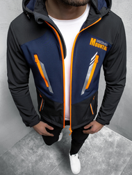 Jachetă softshell bărbați neagră-bleumarin OZONEE JS/HH022/1A