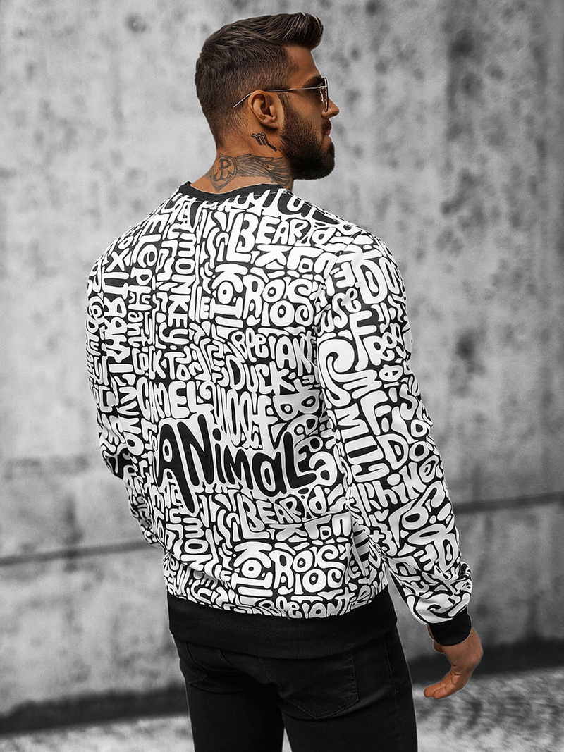 Hanorac bărbați alb OZONEE JS/8B1131/1