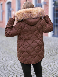 Geacă de femei ciocolată OZONEE JS/5M3226/158