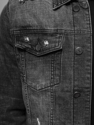 Jachetă de blugi bărbați neagră OZONEE NB/MJ515N