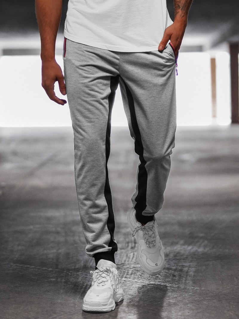 Pantaloni de trening bărbaţi gri OZONEE JS/68K10357Z