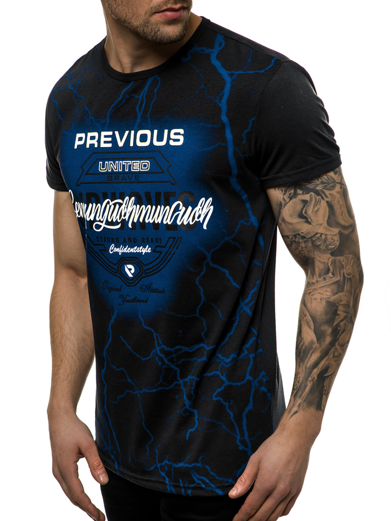 Tricou bărbați negri OZONEE JS/SS10962